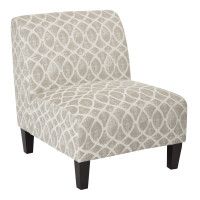 OSP Home Furnishings MAG51-SK321 Magnolia Accent Chair in Mist Geo Sand Fabric and Solid Wood Legs